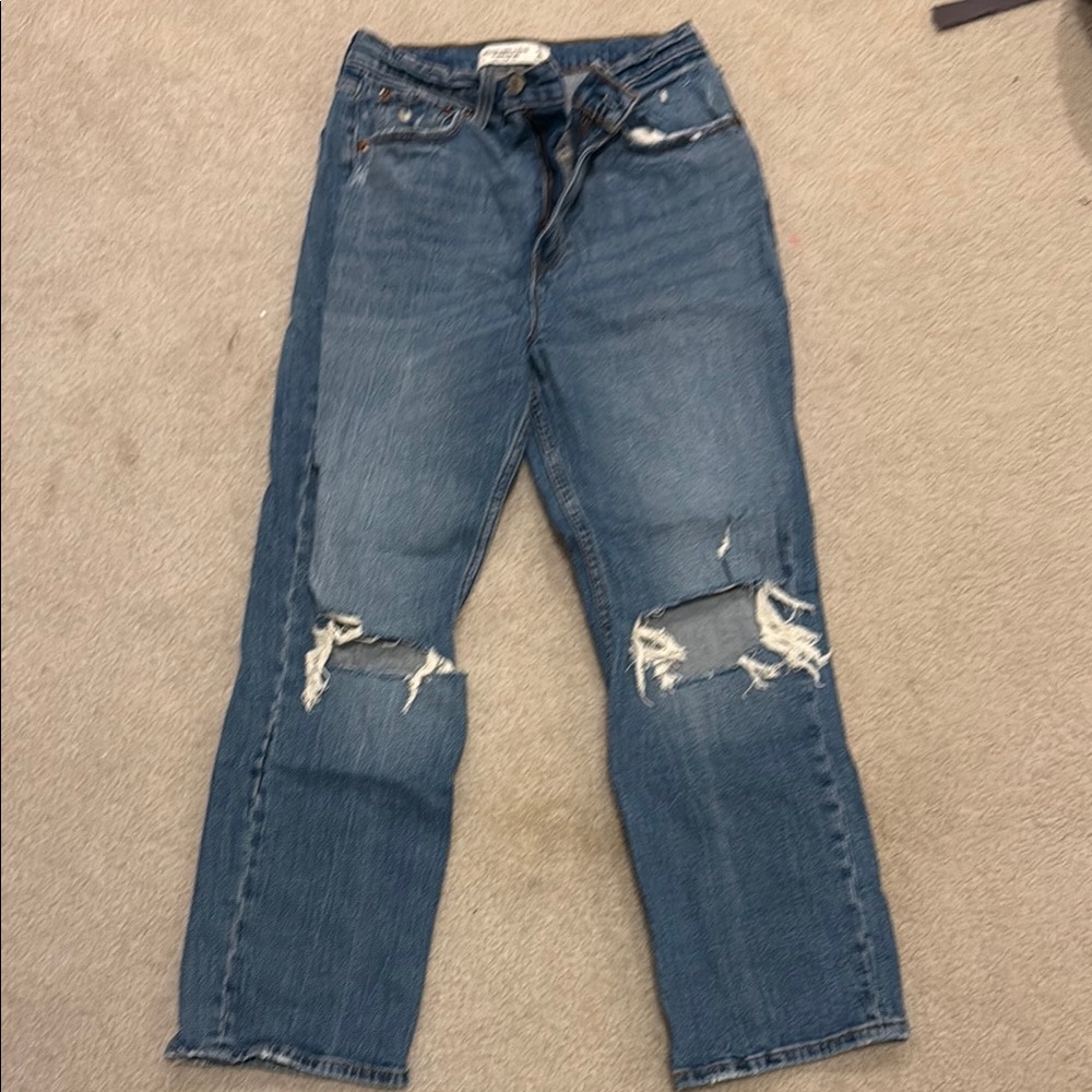Blue Distressed Women's Jeans